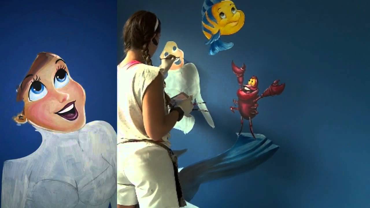 Little mermaid disney kidland mural by @rtiliana