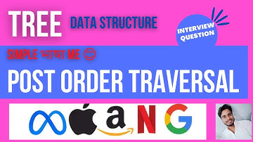 Tree Post Order Traversal || Java Program  || Hindi || Interview Question Answer