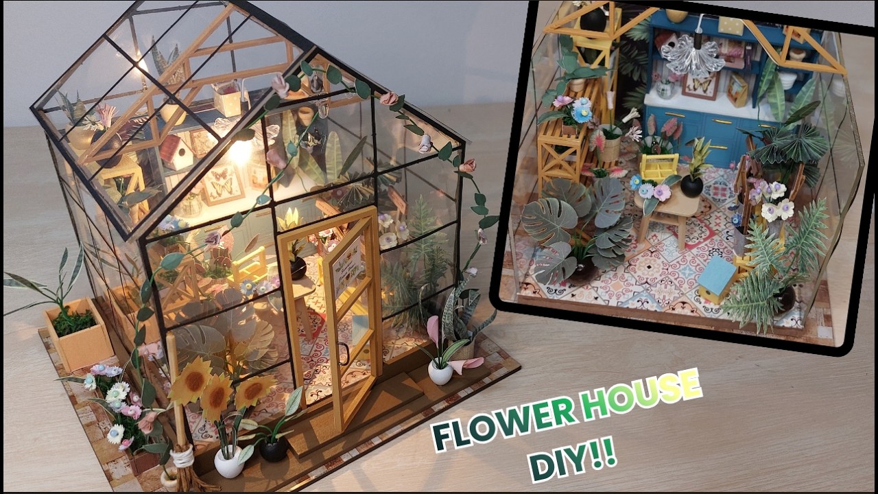 Building a Tiny Plant Heaven! 🌿✨ | Flower House Miniature DIY #miniature  #dollhouse #diy #craft