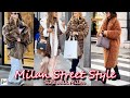 Italian street fashion  new trend and stylish early spring outfit  sidewalk milan street style