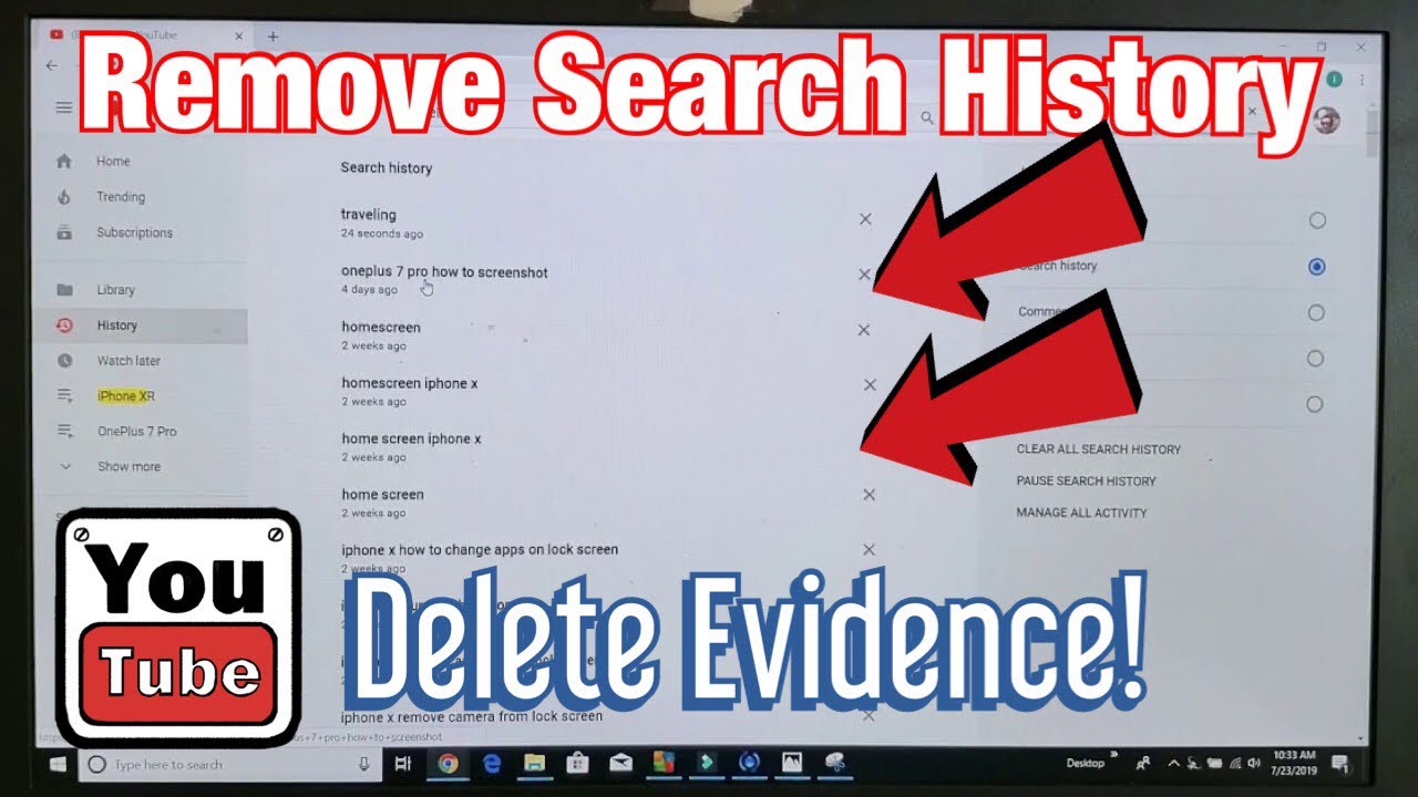 2019 How To Deleteremove Youtube Search History Keywords Hide Evidence Youtube 