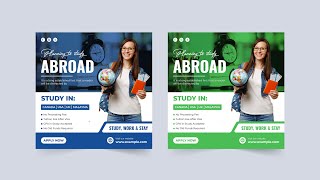 School Admission Social Media Post Free Download | Education Web Banner Template Vector