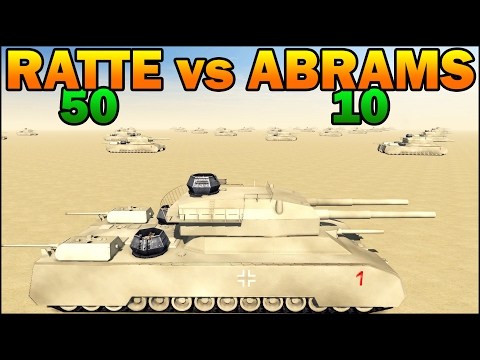 50 RATTES vs 10 ABRAMS – WW2 vs MODERN TANK – Men of War Assault Squad 2 – Editor Scenario #77