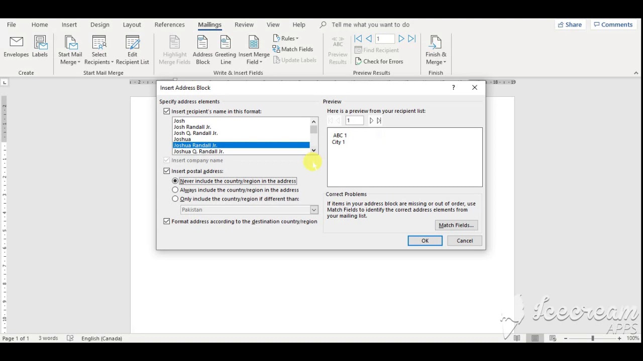 Send 1 letter to Many with Customized Names/Addresses (Excel, Word) [mail merge] - YouTube