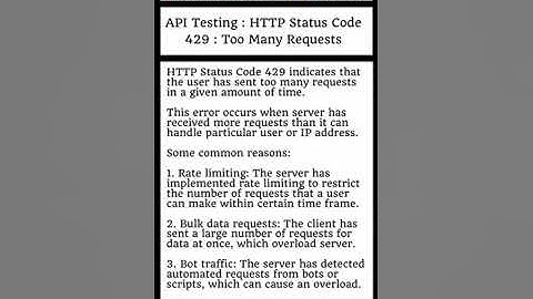 API Testing : HTTP Status Code : 429 :  Too Many Requests
