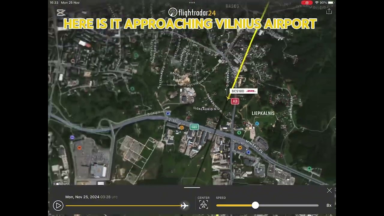 DHL flight QY5960 crashes on approach to Vilnius airport in Lithuania 🇱🇹 on Monday the 25th