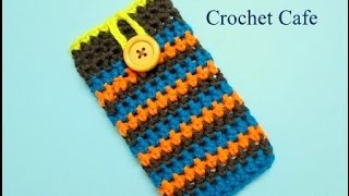 كروشيه جراب للموبايل او.. تابلت او.. لاب توب | Crochet Cafe