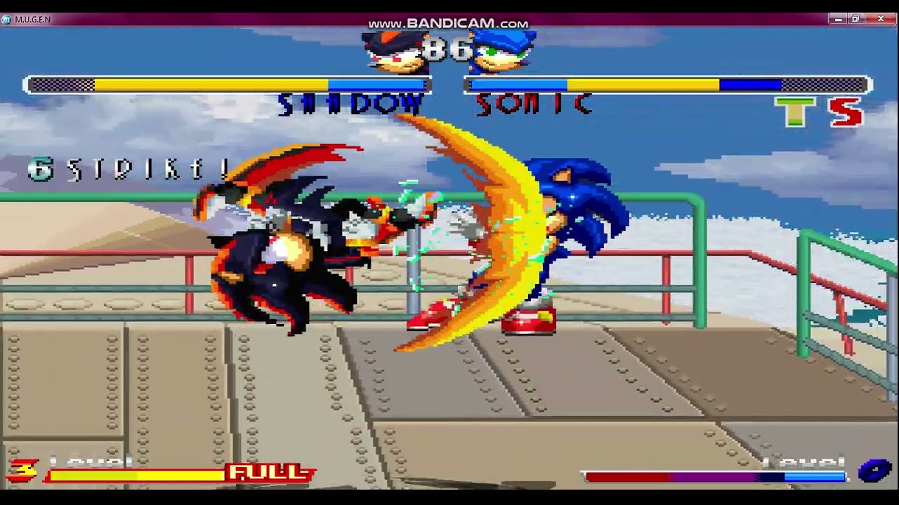 M.U.G.E.N SONIC FREEDOM FIGHTERS TOURNAMENT ROUND 1 MATCH #5 SHADOW VS SONIC