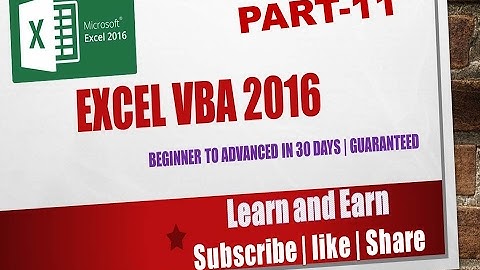 Excel VBA 2016 Part 11 | IF Else Condition