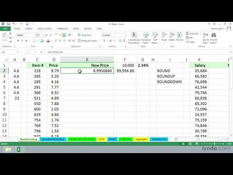 Excel Tutorial - ROUND, ROUNDUP, and ROUNDDOWN