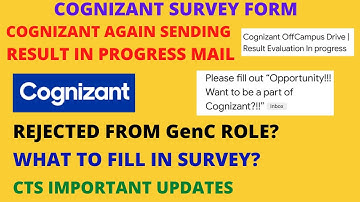Cognizant Survey & Result In Progress Mail | CTS Important Updates