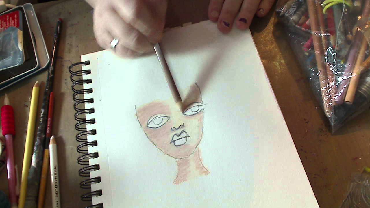 Using colored pencils to "Paint" - YouTube