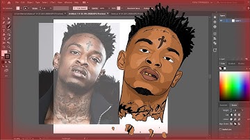 21 Savage Speed Art (Adobe Illustrator) - Easiest Way To Cartoon Yourself
