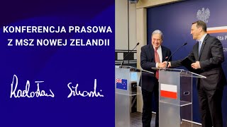 Radosław Sikorski - Konferencja prasowa z Ministrem Spraw Zagranicznych Nowej Zelandii, 02.04.2024