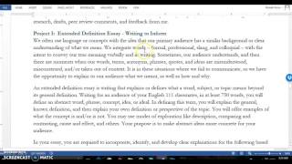 Approaching Project I - Extended Definition Essay