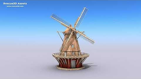 Copenhagen Windmill low-poly 3D model by Rescue3D Assets