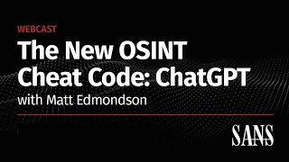 The New OSINT Cheat Code: ChatGPT