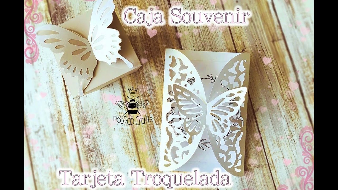 🦋Tarjeta Mariposa y Caja Souvenir Mariposa 🦋 Moldes 🦋 Butterfly Box | Weeding Invitation -