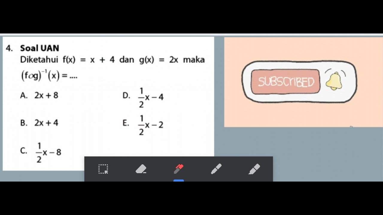 Diketahui F x X 4 Dan G x 2x Maka fog x YouTube diketahui-f-x-x-4-dan-g-x-2x-maka-fog-x-youtube