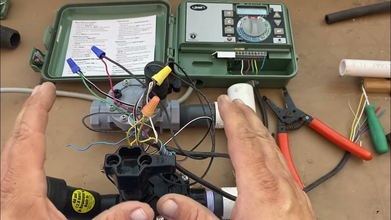 Sprinkler valve wiring (multiple sprinkler boxes) - YouTube