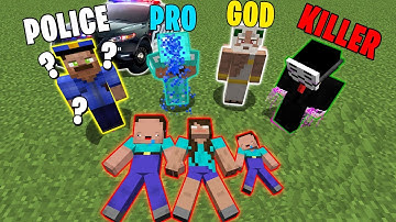 Minecraft Battle: NOOB vs PRO vs HACKER vs GOD: POLICE INVESTIGATION! Challenge in Minecraft!