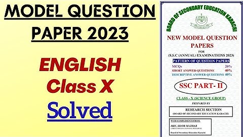 Model Paper 2023 English Class 10 | Solved Do as directed | Sindh board