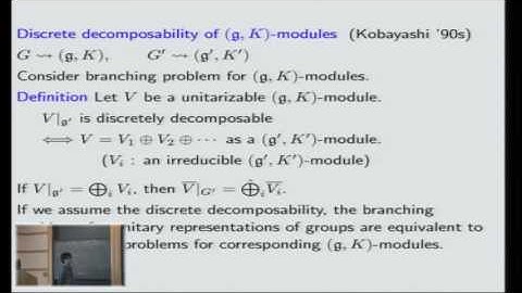 Branching laws for representations of real reductive groups - Yoshiki Oshima