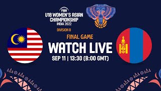 FINAL: Malaysia v Mongolia | Full Basketball Game | FIBA U18 Women's Asian Championship 2022