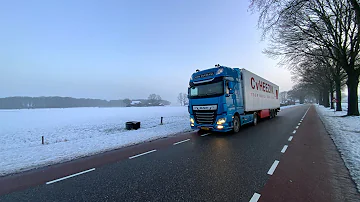 Slippery ice/snow roads.  A nice drive through the winter landscape from Udenhout to Loon op Zand.