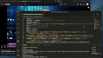 Paul McWhorter Python 3D Homework for Lesson 18.   Snazzed up clock with threading