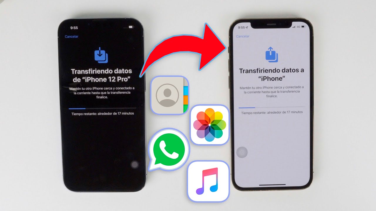 Pasar TODOS Los DATOS De Un iPhone a Otro Fotos, Música & Más! Sin PC ...
