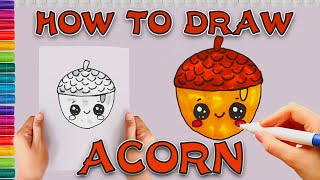 How to draw Acorn easy step by step