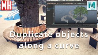 Duplicating objects along curves in Maya