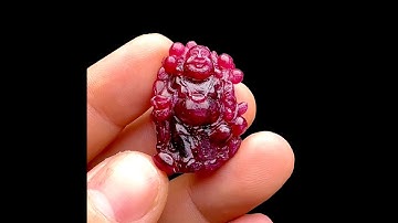 Mặt Phật Di Lặc - Đá Ruby Huyết Kính #MRB-230128-03