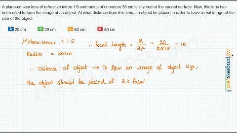 A plano-convex lens of refractive index 1.5