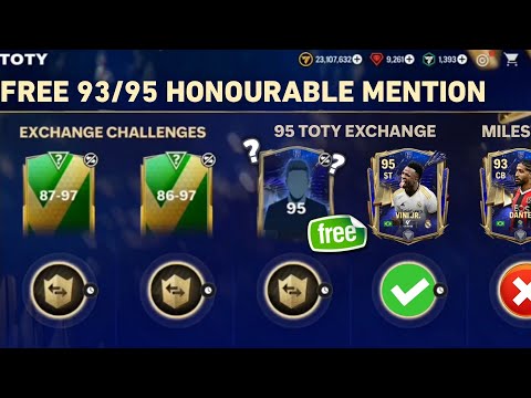 FREE 93/95 RATED UTOTY HONOURABLE MENTION!! DO THIS EXCHANGE TO GET FREE UTOTY FC MOBILE 24!