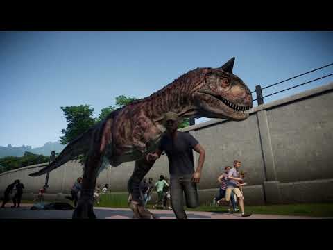 jurassic-world-evolution:-carnotaurus-human-attack-in-slow-motion