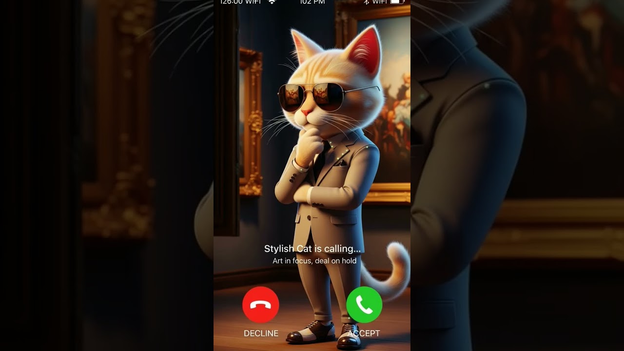 stylish cat is calling 