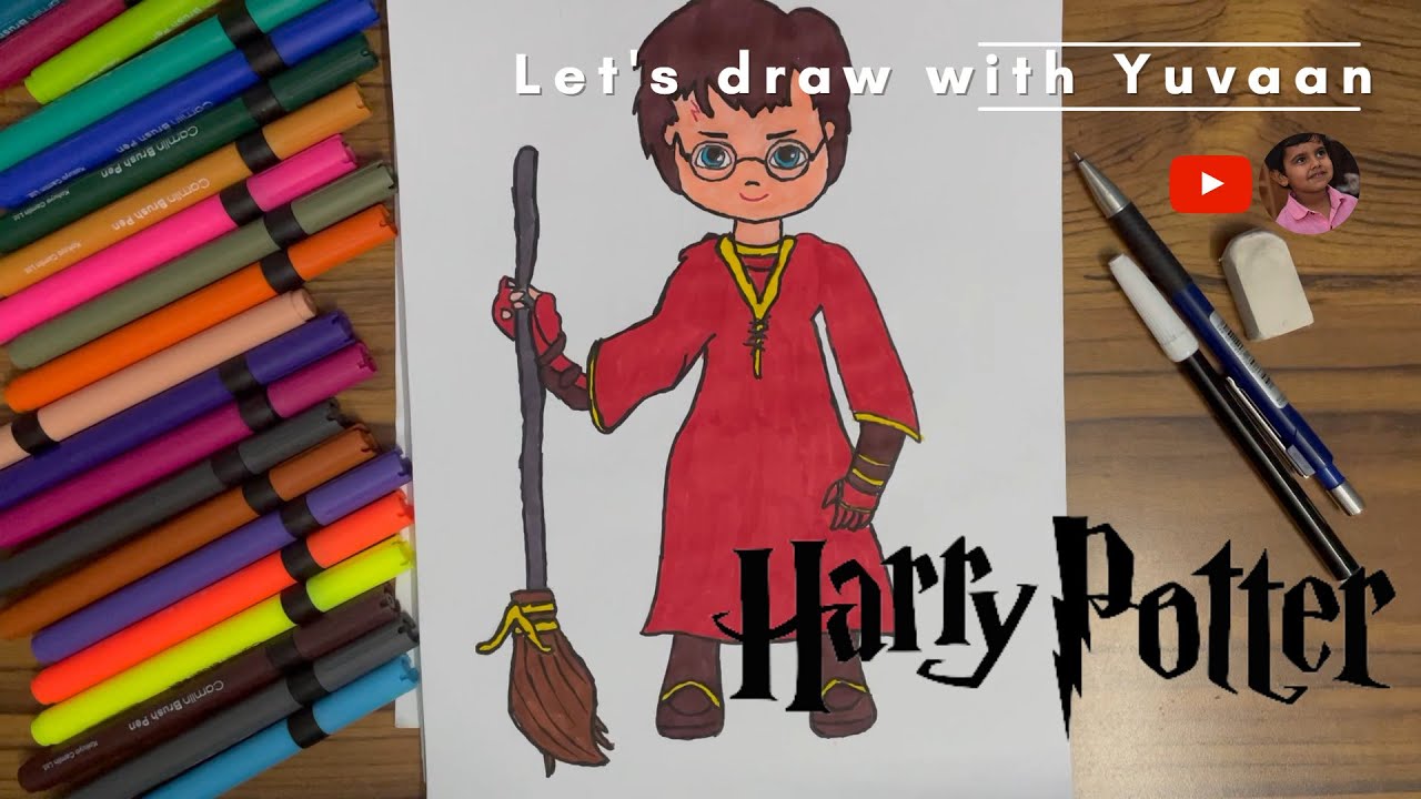 How to draw Harry Potter easy step by step | Easy Harry Potter Drawing ...