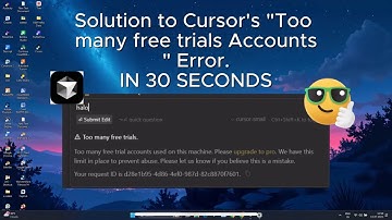 Cursor ERROR SOLVED |  Too many free trial accounts used on this Device ERROR SOLVED!!!