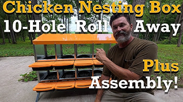 EGG LAYING 10-Hole Roll Away CHICKEN NESTING BOX, & full assembly!