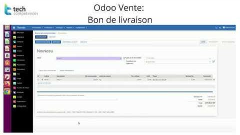 Odoo Vente: bon de livraison