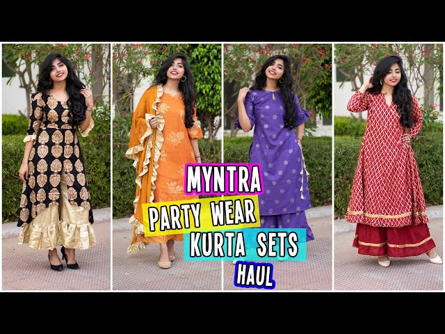 Anouk - By Myntra Kurti Set For Women Indian Style Tie-Up Neck Red White  Printed Pure Cotton Calf Length Panelled Kurta with Palazzos Kurti Set  Party Wear - Walmart.com