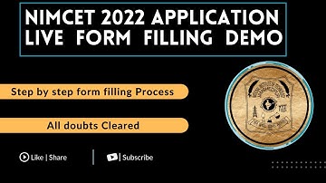 NIMCET 2022 Form filling Process ||
