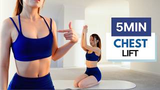 5 min CHEST LIFT WORKOUT | Natural Lift & Firm Breast (with or without dumbbells)