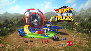 Hot wheels monster truck t-rex volcano arena playset original mattel
