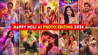 Happy Holi Photo Editing 2026🤩| Gemini Holi Photo Editing Prompts | AI Se Holi Ka Photo Kaise Banay! screenshot 4
