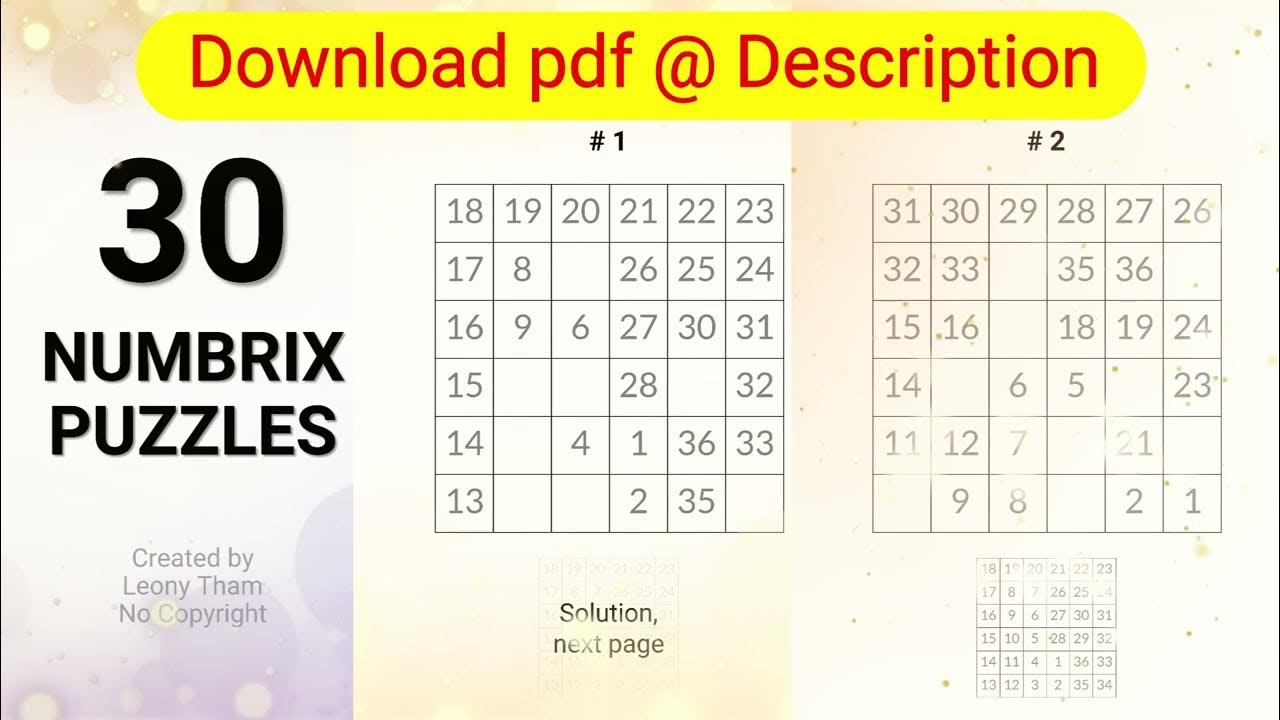 30 Numbrix Puzzles In Pdf YouTube 30 Numbrix Puzzles In Pdf YouTube