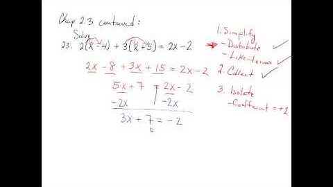Solving Linear Equations: MAT 101 Chap 2.3 Additional Practice