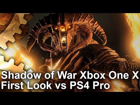 [4K] Shadow of War: Early Xbox One X vs PS4 Pro Graphics Comparison + Frame-Rate Test